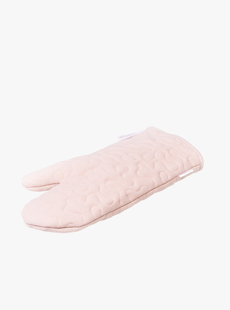 le tablier | rosa Ofenhandschuh mit einem Muster aus runden Formen und einer Schlaufe