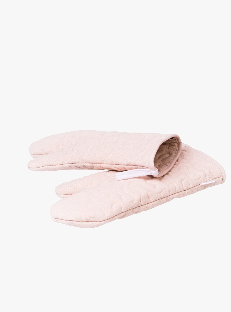 le tablier | rosa Ofenhandschuhe inklusive eingenähtem Muster und Schlaufe